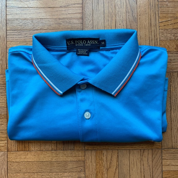 U.S. Polo Assn. Blue Orange Striped Polo Shirt, M - Picture 5 of 5